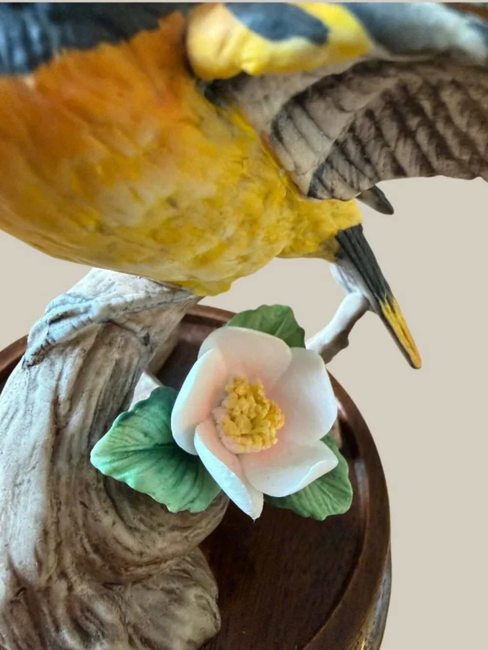 Vintage Gift World of Gorham Baltimore Oriole Bird Figurine Japan Wood Base